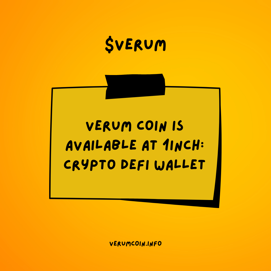 Verum Coin Now Supported by 1inch: Crypto DeFi Wallet